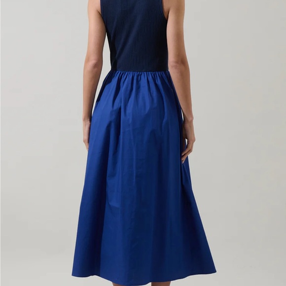 Sugarlips Grady Sleeveless Navy and Blue sleeveless Midi Dress New - Picture 2 of 3
